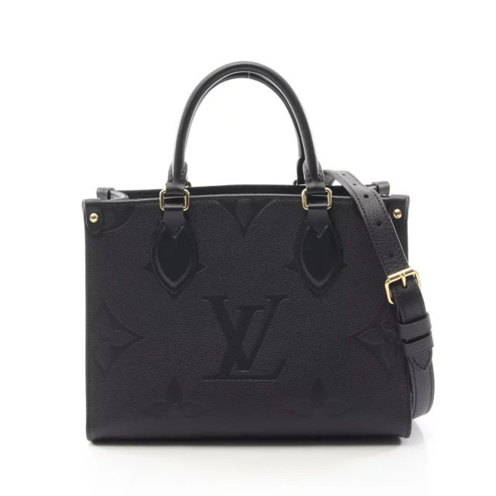 Louis Vuitton On The Go Handbag Leather Monogram Empreinte Black